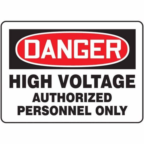Sign Danger High Voltage Authorised Personnel Only 300x225mm