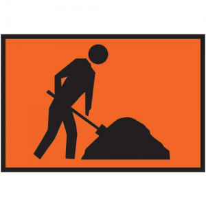 Sign Cor-flute Workmen Ahead 600x600mm