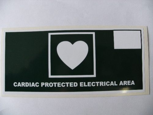 Sticker - Cardiac Protected Electrical Area (88 x 195mm)