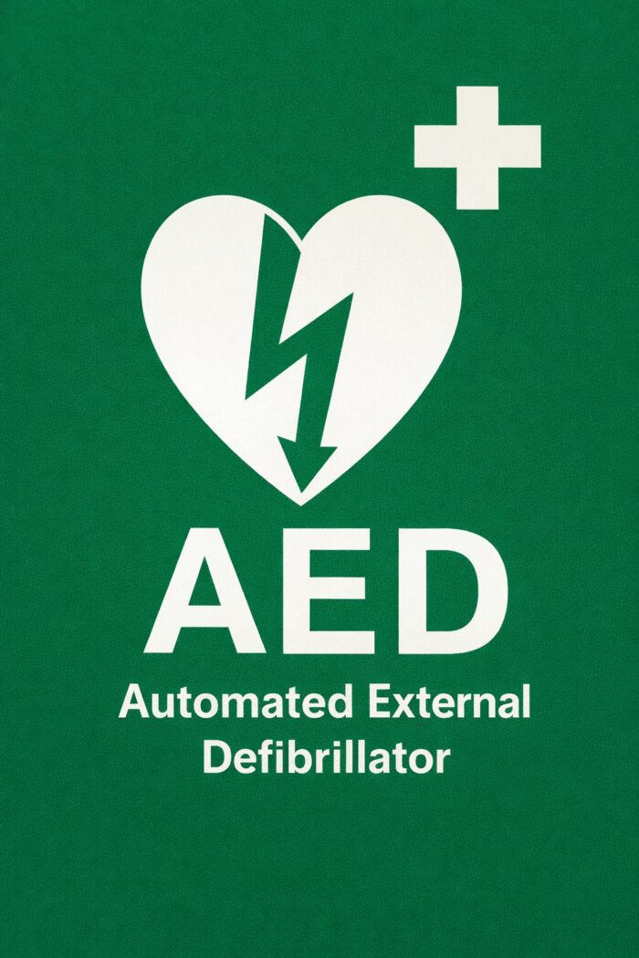 Sticker - AED 145 x 210mm AUTOMATED EXTERNAL DEFIB | Adelaide Safety ...